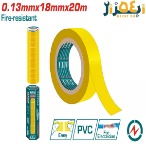 چسب برق پهن زرد THPET1011 توتال TOTAL